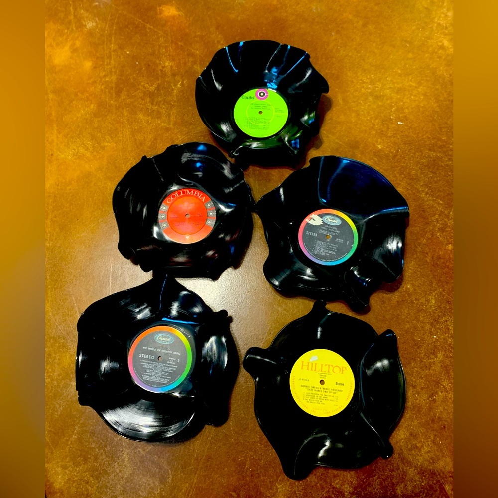Set of 5 Vintage Record Bowls